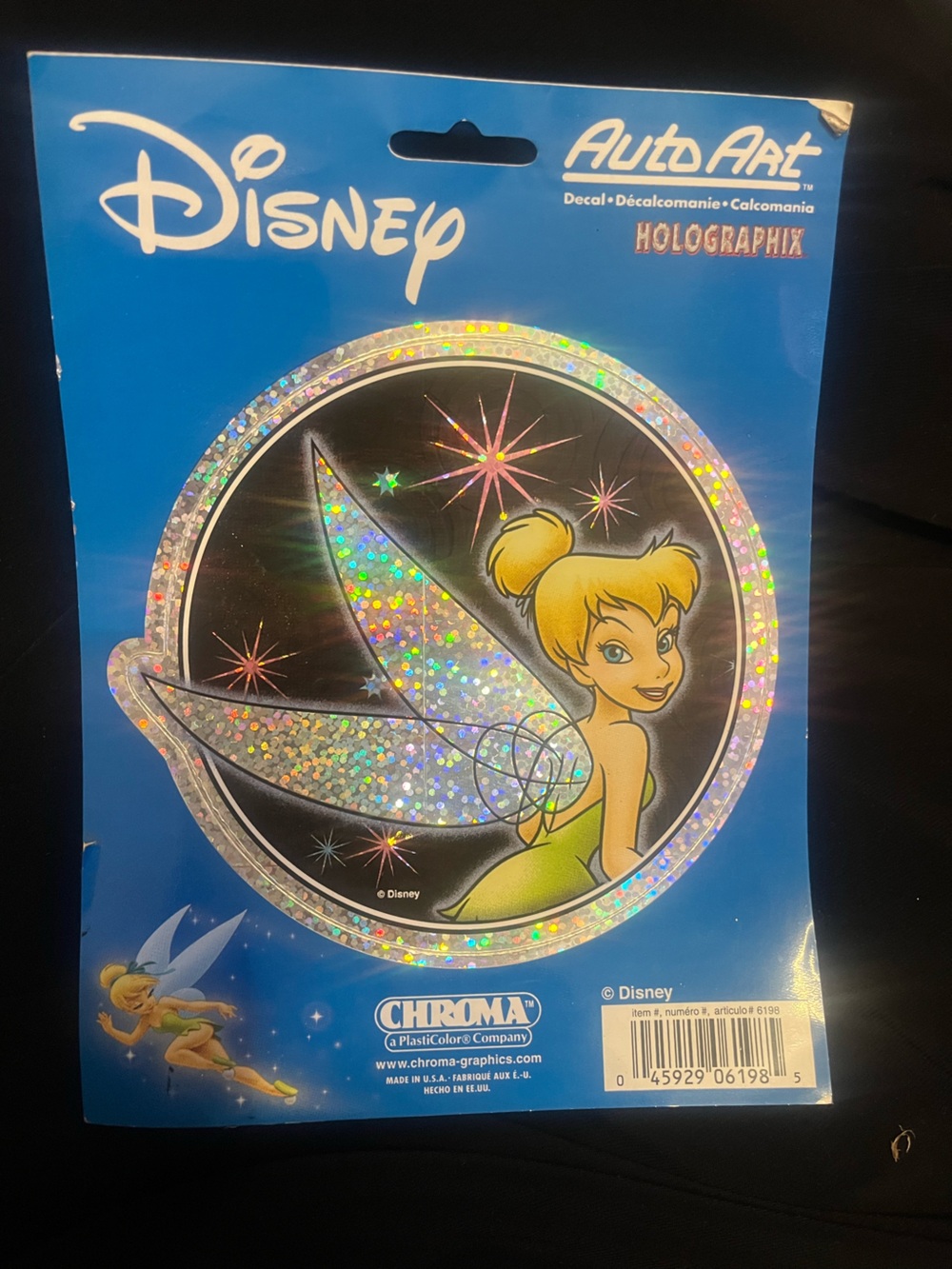 NWT Tinkerbell Glitter Holographix Disney Sticker Auto Decal